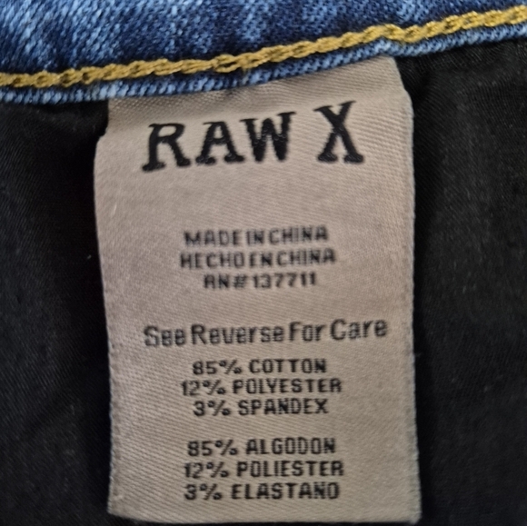 RAW X Men's Skinny Fit Flexible Moto Biker Jeans Size 36W X 32L NWOT - Picture 6 of 9